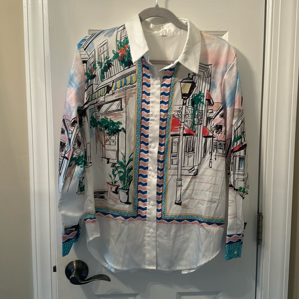 City print blouse